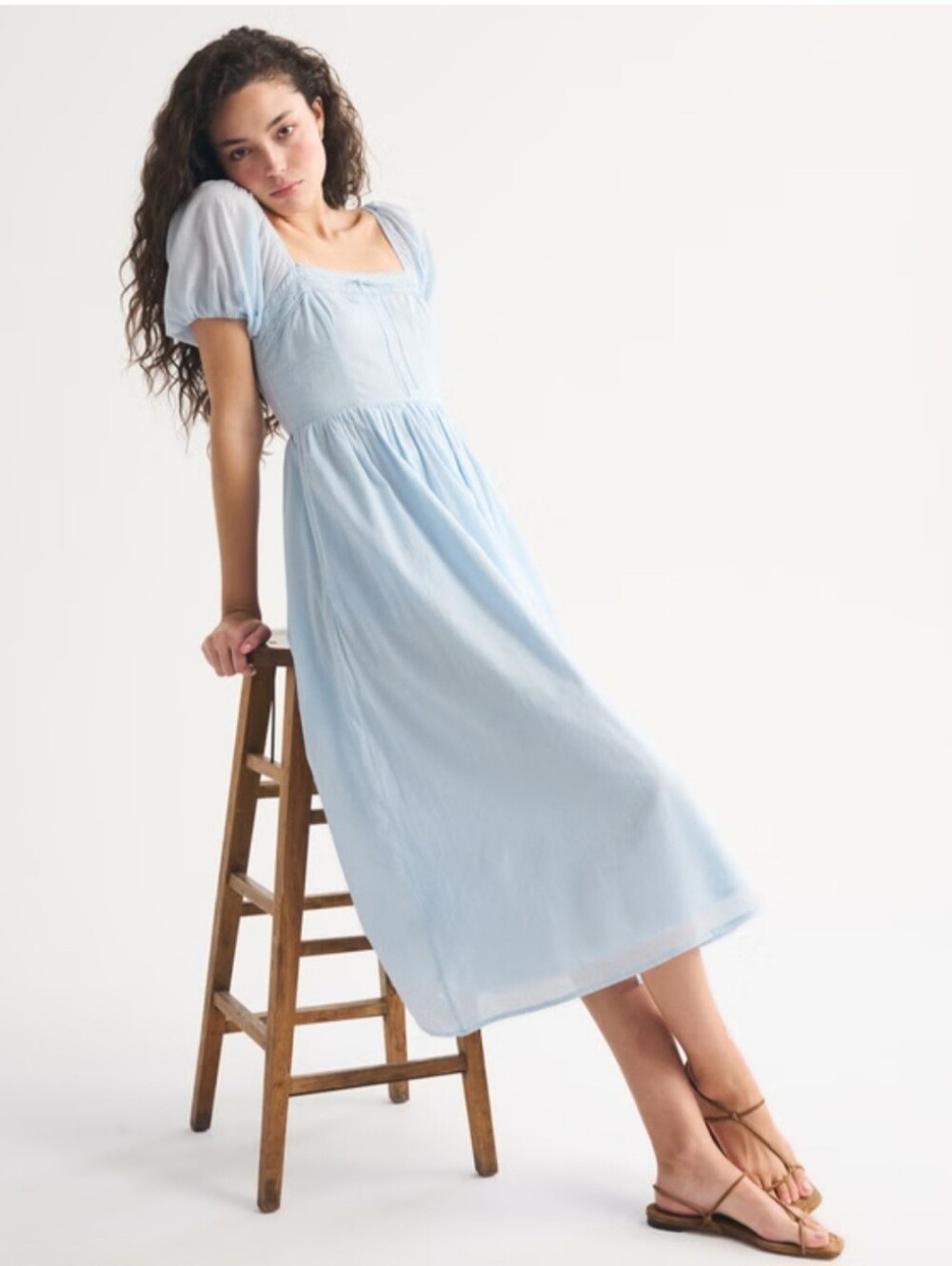 A&F Emerson Puff Sleeve Midi Dress